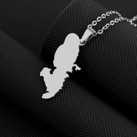 Colliers pendentifs Carte de la Martinique en acier inoxydable léger – Collier français des Caraïbes