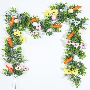 Zongwang Easter Rattan Garland 175Cm Artificial Flowers Carrots Eggs Home Wall Decor Spring Holiday Decoration - Product Image 3