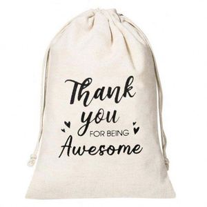 <b>Drawstring</b> Gift <b>Pouch</b> White Cotton Canvas Bracelet Bag Custom Logo Printed Canvas Screen Printing Security Craft Bags - Product Image 1