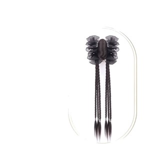 Braided Wig Hair Clip Long <b>Braid</b> Ponytail Chinese Style Hair <b>Accessory</b> For Women Black Veil 6 Strand Manual Made - Product Image 2
