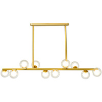 Boule à bulles en verre clair moderne longue bande or noir LED suspension linéaire intérieur chambre à coucher salle à manger lustre