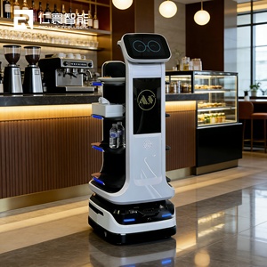 Robot de Reparto <span class=keywords><strong>para</strong></span> Restaurantes, Camarero Autónomo, Patrulla Autónoma, Bandeja Estable Multicapa, Carga Útil de 40 kg, 4 Capas, 4G/Láser/GPS, IP54 - Product Image 1
