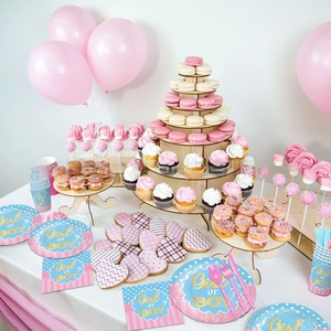 Tema moderno rosa <span class=keywords><strong>blu</strong></span> che rivela il genere per bambini che svelano le stoviglie per feste Set per ragazzi ragazze tovaglioli di carta bicchieri per il genere rivelano il bambino - Product Image 3