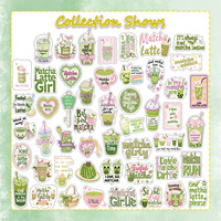 Pack d'autocollants découpés mignons Summer Fresh Matcha Girl pour agenda, journal, scrapbook, ordinateur portable, bagages et loisirs créatifs