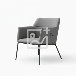 Mibeta Modern Steel Armchair <b>Grey</b> Fabric Ergonomic Living Room <b>Chair</b> for Kitchen Dining <b>Bedroom</b> - Product Image 1