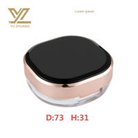 Boîtier compact vide pour poudre pressée, vente en gros, avec miroir de courtoisie, étui de rangement cosmétique, pour poudre libre, à couvercle rabattable, en plastique imprimé UV