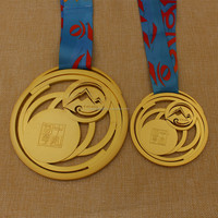 Médailles de récompense personnalisées en alliage de zinc durable pour courses sportives et marathons, or, argent, bronze, avec ruban sublimé pour cadeaux promotionnels