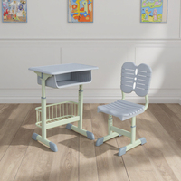 Bureau d'étude réglable pour étudiants avec cadre en acier, tiroir de sécurité, certifié ISO, bureau et chaise d'école, mobilier scolaire moderne