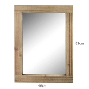 Gương Treo Tường Gỗ Tự Nhiên Hình Chữ Nhật Đơn Giản 61*46Cm Gương Treo Tường Nhà Tắm Màu Nâu Trung Bình Với Giá Thấp - Product Image 5