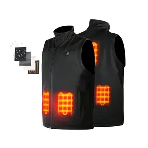 Spot Goods Softshell Windproof Battery Powered Thermal Heated Vest Mens Clothing For Motorcycling Hunting