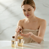 Bouteille PET de haute qualité de 300 ml avec un nouveau design à fermeture à pression, sérigraphiée, recyclable pour lotion et shampoing