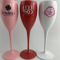 Flûtes à Champagne en Plastique Rose Bébé Verres Prosecco Réutilisables 165ml Lavables
