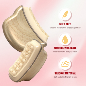 Conjunto de Pincéis Planos para Contorno Facial Linfático com Massageador de Grão de Madeira para Olhos, Pescoço e Corpo - Product Image 4