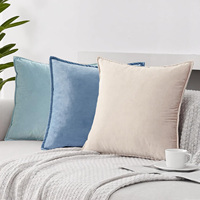 Housse de coussin de canapé de salon de luxe personnalisable en velours néerlandais uni, style nordique, avec bordure et support lombaire