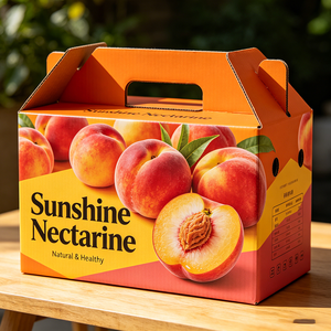Boîte d'emballage personnalisée pour fruits en carton ondulé imperméable avec poignée, <span class=keywords><strong>livraison</strong></span> en 72h - Product Image 1