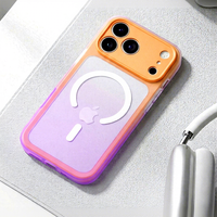 Coque pour iPhone 18 17 Pro Max, dégradé bicolore, givrée translucide, magnétique, compatible hybride PC TPU, antichoc, fine et ajustée