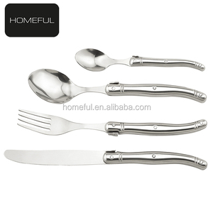 Ensemble de couverts <span class=keywords><strong>Laguiole</strong></span> en acier inoxydable 420 de conception française, comprenant un couteau à steak, une <span class=keywords><strong>fourchette</strong></span> de service et une cuillère à dessert - Product Image 1