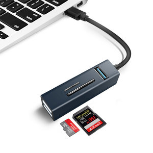 Hochwertiger Aluminiumlegierung <span class=keywords><strong>USB</strong></span> <span class=keywords><strong>3</strong></span>.0 zu 5-in-1 Combo-Adapter mit USB2.0 SD/TF/MMC/Micro SD Kartenleser 480Mbps Vorrätig - Product Image 5