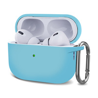 Étui en silicone le plus récent, protection intégrale, antichoc, avec mousqueton pour Airpods Pro 2