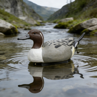 Paire de leurres de canard réalistes et naturels, flottants, pour la chasse en extérieur, texture de plumes haute fidélité, résistants aux UV, en plastique, pour utilisation en zone humide