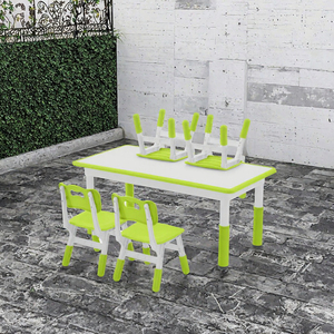 Mesa de Arte y Manualidades para Niños con Altura Ajustable, Silla Cuadrada para Niños Pequeños, para Exteriores, Escuela, Dormitorio, Superficie de Madera, Diseño Moderno, Plástico Creativo para Jugar - Product Image 2