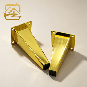 Patas de Muebles Modernos de Latón Dorado, Patas Cuadradas Cónicas para Sofá, Patas para Gabinete, Patas de Sofá de Bronce Cepillado para Cama - Product Image 1