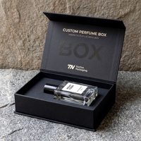 Boîte cadeau personnalisée noire pour eau de toilette et boîte magnétique pour parfum avec boîte en papier parfumée et boîte d'emballage pour présentation de parfum