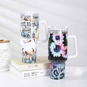 Gourde isotherme <span class=keywords><strong>Stan</strong></span> 40oz grande capacité à double paroi en acier inoxydable, tasse thermos imprimée, gobelet de voiture avec poignée - Product Image 1