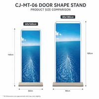 Stand Banner Bingkai Pintu Pabrik 60*160cm 80*180cm, Cetak Poster Logam Custom dengan Alas Tangki Air