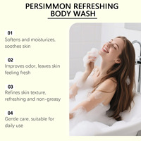 Gel Douche Rafraîchissant au Kaki : Soin Doux, Nettoyage en Profondeur, Parfum Frais, Effet Hydratant Doux, Texture Non Collante, Désodorisant