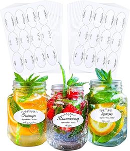 Bất kỳ hình dạng màu sắc và đóng hộp dán hoa và dây leo đóng hộp Jar nhãn dán hình bầu dục màu trắng Jar nhãn có thể ghi để phân loại - Product Image 1