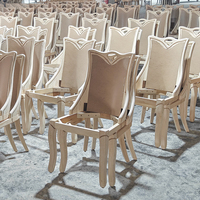Cadre de chaise en bois brut avec sculpture de meubles pour les applications de salle à manger et de salon