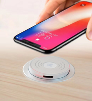 Tertanam Nirkabel Pengisian Soket Sofa Meja Meja Samping Tempat Tidur dengan 3USB Tersembunyi Nirkabel Charger