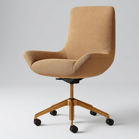 Chaise de bureau ergonomique portable faite à la main avec base à roulettes lisses de qualité supérieure, idéale pour le salon, le bureau, l'hôtel et la maison