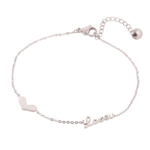 Bracelet en or rose avec lettre d'amour en forme de cœur, bijoux pour femmes, cadeau pour la Saint-Valentin - Product Image 2