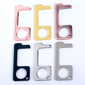 Más reciente fabricante <span class=keywords><strong>No</strong></span> contacto clave cadena anillo de latón manos libres <span class=keywords><strong>No</strong></span> tocar la puerta abridor llavero - Product Image 3