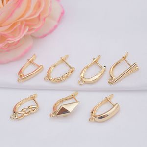 Accesorios para pendientes de oro de 14 quilates que conservan el color Forma de <span class=keywords><strong>U</strong></span> simple con hebilla para oreja colgante DIY pendiente semiacabado hecho a mano gancho para la oreja - Product Image 1