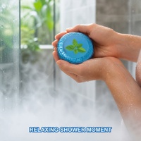 Tablette de douche artisanale à la menthe, apaisante et relaxante, coffret cadeau spa pour la douche, OEM ODM 30g