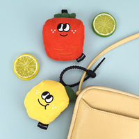 Sac de courses pliable en forme de fruit de dessin animé, design original, mignon, avec pendentif porte-clés en peluche, protection de l'environnement