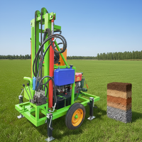 Foreuse portable compacte pour puits d'eau, profondeur 200m, avec pompe hydraulique à engrenages diesel pour usage agricole et domestique