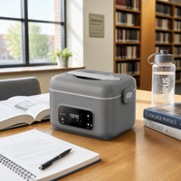 Boîte à lunch électrique sans fil 1300 ml, chauffe-plat rechargeable avec pot intérieur en acier inoxydable et fonction minuterie pour pêcheurs et bateaux de pêche