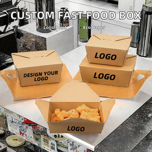 Cajas de Papel Kraft para Alimentos con Logotipo Personalizado, Envases para Llevar, 800-2455 ml, Cajas Rectangulares Plegables para Comida Rápida - Product Image 2