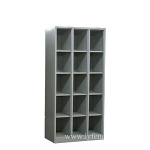 Casier à chaussures moderne en métal et acier à 15 cubes avec porte ouverte Petits classeurs 3x5 pour l'école et la salle de sport Pliable et réglable - Product Image 2