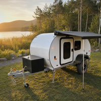 Wecare Compact Mini Teardrop Travel Trailer à essieu unique avec panneaux solaires pour le camping hors réseau en week-end