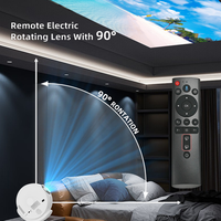 Projecteur 1080P Proyector 4K avec objectif rotatif, écran miroir, projecteur vidéo Android 4K 1080P Everycom Rondo Projecteur 4K