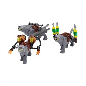 Ensemble de construction transfrontalier MOC en plastique ABS de 40 petites pièces, figurines d'animaux (loup) et armes pour scènes de <span class=keywords><strong>bataille</strong></span> dans la <span class=keywords><strong>jungle</strong></span> - Product Image 1