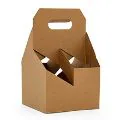 Boîte de transport de bière en carton <span class=keywords><strong>blanc</strong></span> biodégradable étanche de qualité supérieure Carton de papier artisanal solide poignée d'expédition facile pour haut de gamme - Product Image 3