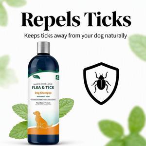 Champú a Base <span class=keywords><strong>de</strong></span> Plantas para Perros Contra Pulgas y Garrapatas, Elimina y Repele los Ácaros, Limpia Suavemente, Alivia la Picazón, Calma, Cuidado Diario para un Pelaje Fresco y Seguro - Product Image 1