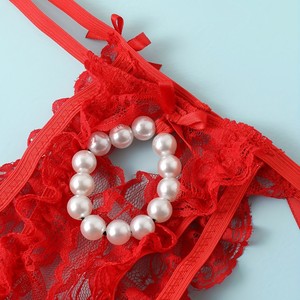 String rouge pour homme avec perles, taille basse, sous-vêtements sexy - Product Image 3
