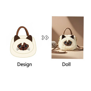 Factory Wholesale Custom Low MOQ Cat <strong>Plush</strong> Backpack Custom <strong>Cute</strong> <strong>Plush</strong> Animal <strong>Bag</strong> Custom Cat <strong>Plush</strong> Backpack - Product Image 1